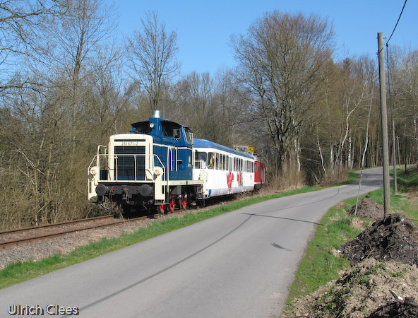 Die Überführungsfahrt bei Hermesdorf.