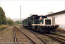 Bereisungsfahrt der Bahnmeisterei Kalk am 20. September 1992 mit der Köf 332 290, hier in Morsbach.