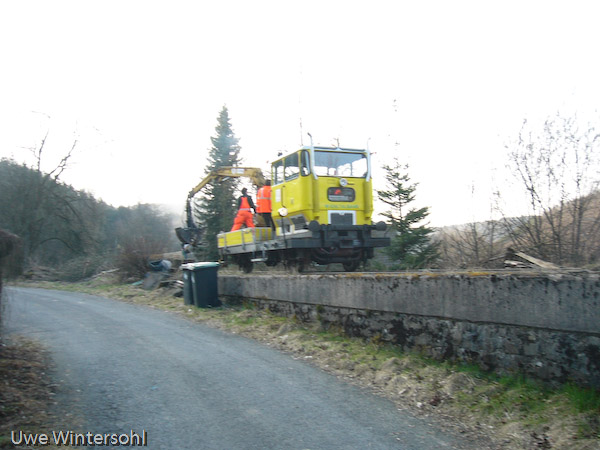 Erstbefahrung nach Niederzielenbach auf halber Strecke zwischen Kömpel und Morsbach (1. April 2009).